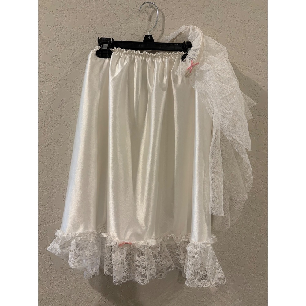 Vintage 1988 Playskool Dressing Pretty Bride Skirt and Veil Set White Lace 80s